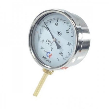 Термометр биметаллический радиальный Дк100 L100мм G1/2" 160С БТ-52.211 Росма 00000002647