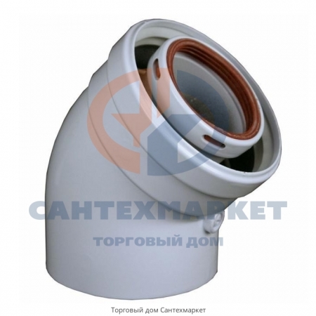Отвод алюминий 80 мм 45 гр для котлов Ягуар/Рысь Protherm 3003200574